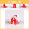 Festive Resin Snowy House Ornament Red Style Christmas Snowman Gift Decoration