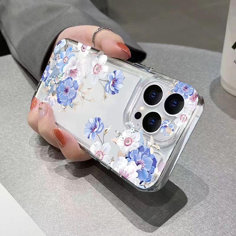 Flowers Phone Case For Xiaomi Redmi Note 14 13 12 Pro Plus 5G 12S 11 10 Redmi 13 12 14C 13C 12C Transparent Shockproof TPU Cover
