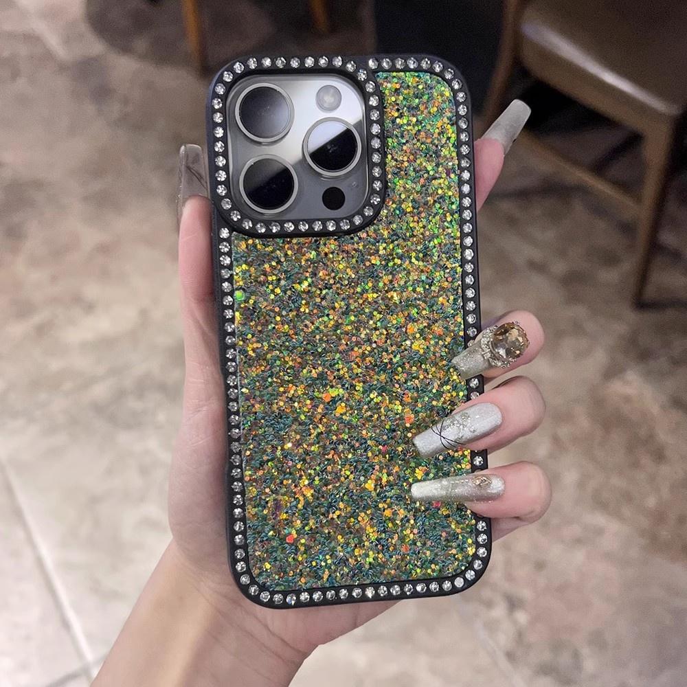 Luxury Glitter Sequins Diamond Case For iPhone 11 12 13 14 15 16 Pro Max Plus Sparkle Rhinestone Shockprook Hybrid Bumper Cover