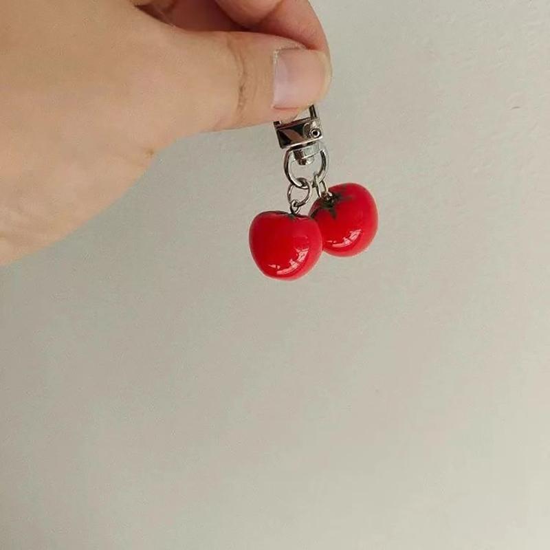 Mini Two Tomatoes Keychain Pendant Bag Pendant Fashion Hanging Decoration