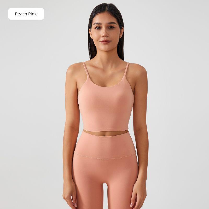 Lu Same Sports Vest Female Outwear Semi-Fixed One-Piece Cup Bubble Wrap Push up Sports Bra Workout Yoga Vest