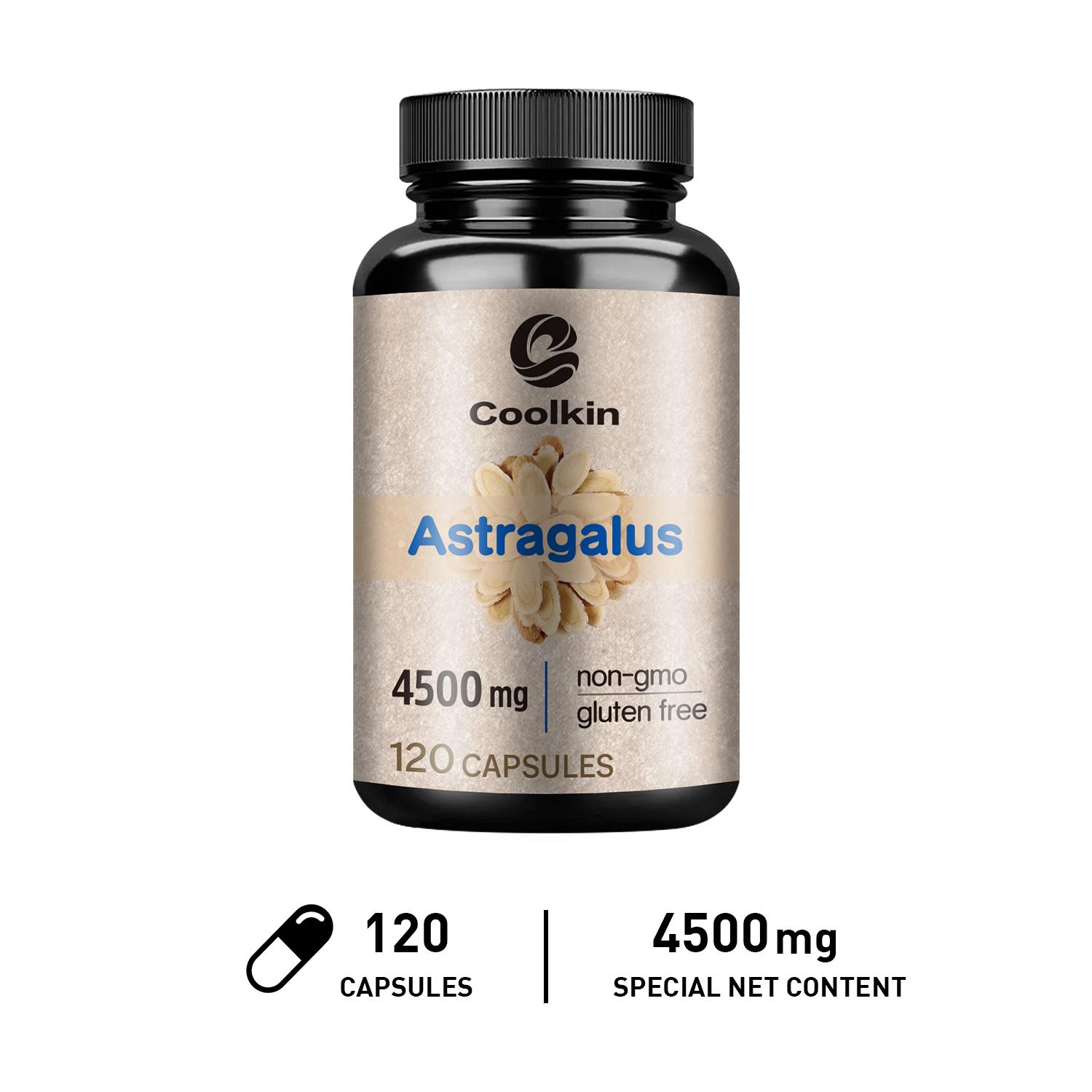 Coolkin Astragalus Dietary Supplement, Contains Astragalus Extract, High Content 4500mg, Daily Nutritional Supplement 120*1