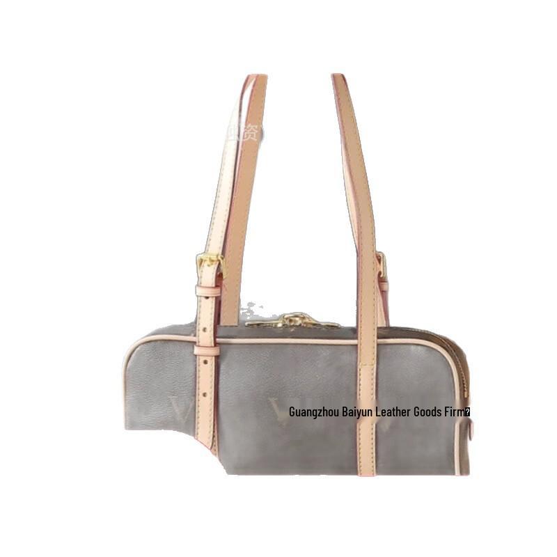 Classic Monogram Bowling Handbag: Stylish, Retro, and Versatile Single Shoulder Bag for Women