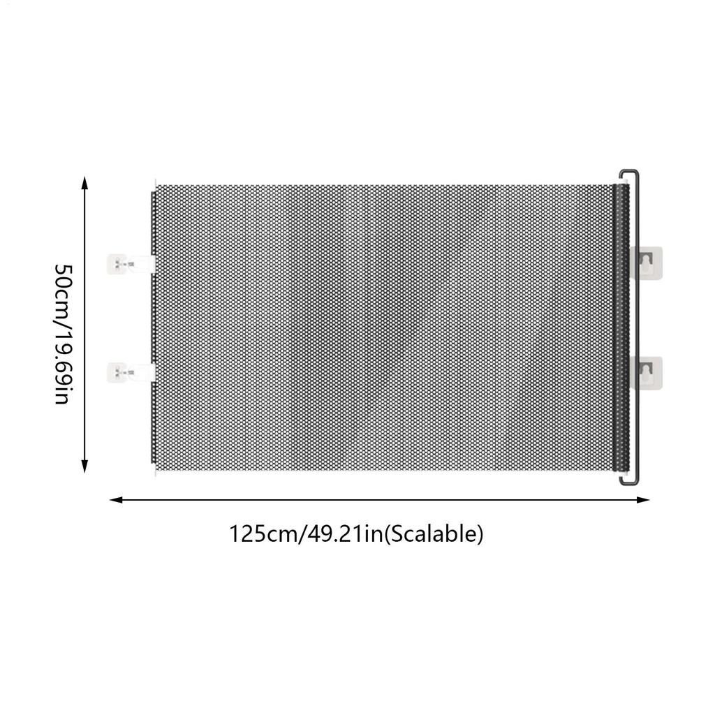 Retractable Pet Safety Gate Baby Barrier Indoor Mesh Fence Stair Barrier for Dogs Kitten with Reinforced Strip Prevent Crawling