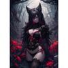 Fantasy Magical World Gothic Cool and Cute Character Aesthetics Anime Girl Canvas Painting Art for Wall Manga Game Room Decor