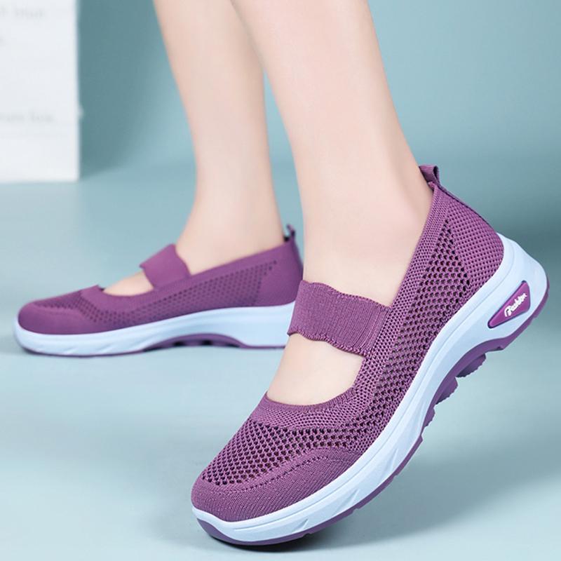 Knit Mesh Breathable Summer Sneakers for Women 2025 Lightweight Slip On Casual Shoes Woman Soft Sole Comfortable Walking Shoes