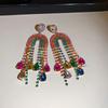 Elegant Rhinestone Teardrop U-Shaped Tassel Earrings for Women - Exquisite, High-End, Fashionable Statement Jewelry