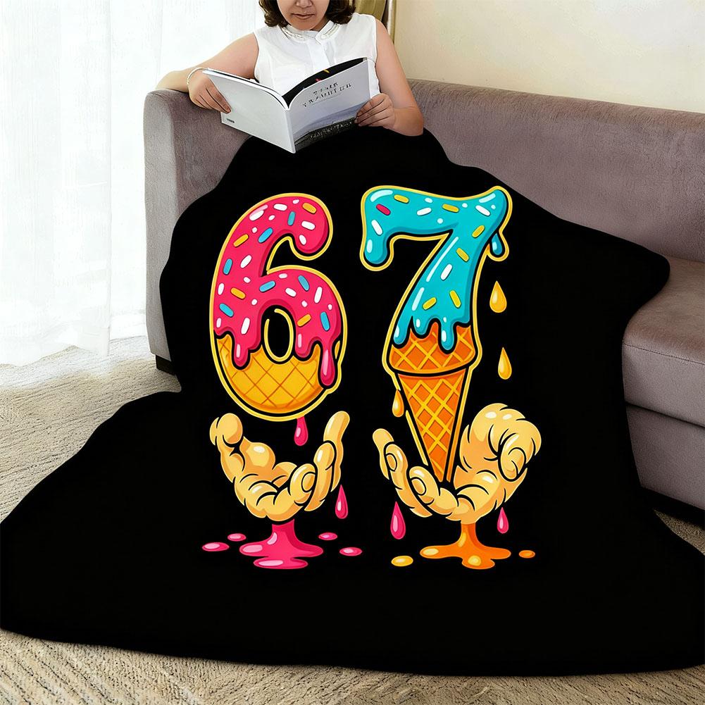 67 Flannel Fleece Bed Blanket Throw Blanket Lightweight Cozy Holiday Blanket for Bedroom Living Room Sofa Couch Christmas Gifts