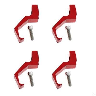 4 Pieces Helmet Holder Hook Hat Wall Mount Display Rack Hanger Red