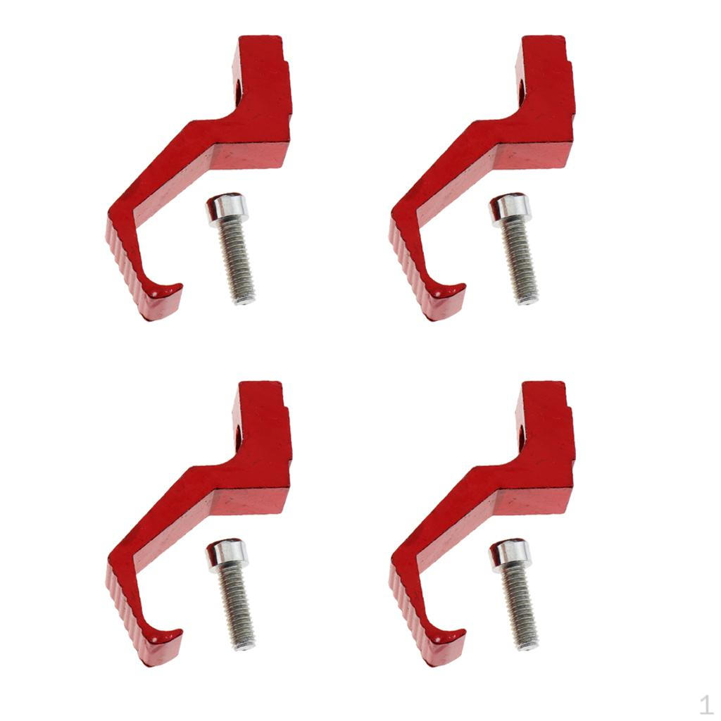 4 Pieces Helmet Holder Hook Hat Wall Mount Display Rack Hanger Red
