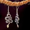 Snake earrings, cobra earring, python earring, snake hoops, gift, long earrings, snake brass earring, snake jewelry