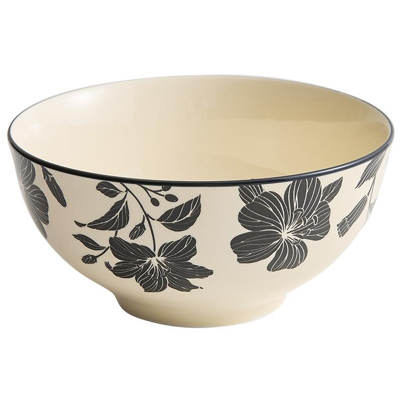 Hand Drawn Floral Ceramic Tableware, Rice Bowls, Ceramic Plates, Dessert Plates, Soup Bowls, Seasoning Plates, Kitchen Utensils