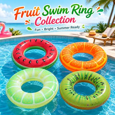 1 Stück Obst-Pool-Schwimmring, Wassermelonen-Schwimmreifen, Aufblasbarer Schwimmbad-Party-Innerreifen Sommer-Poolspielzeug für Spaß