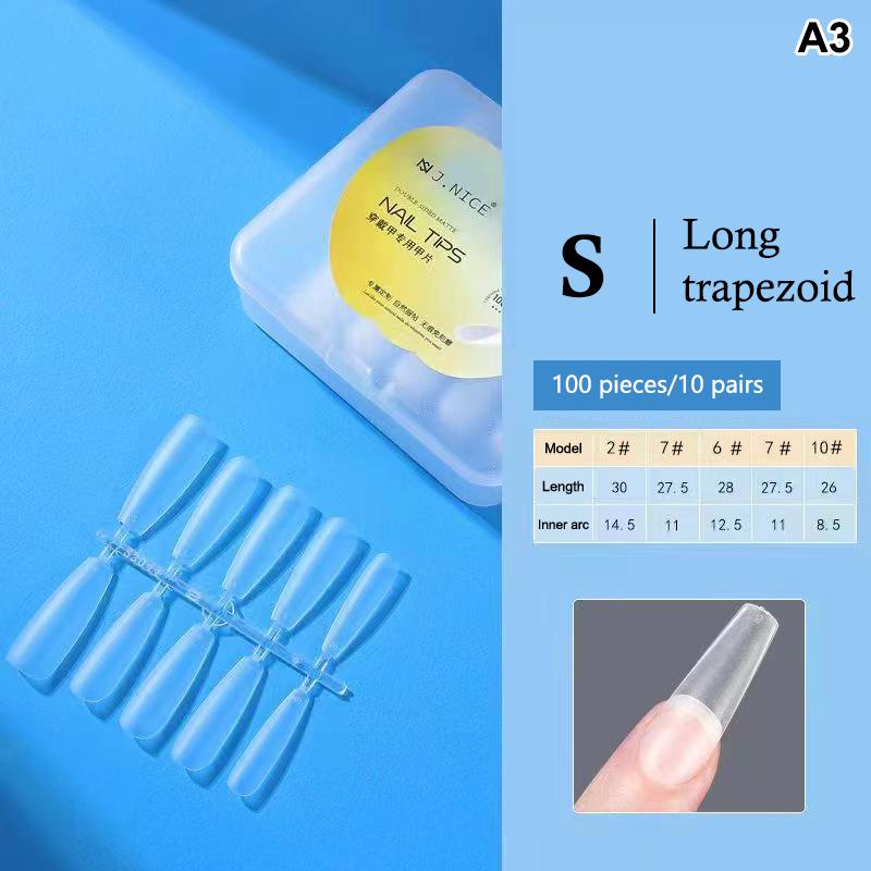 100 Pièces Embouts d'Ongles Amande Couvrance Totale Mat Gel Souple Faux Ongles Pour Salon de Manucure DIY Manucure Maison Création d'Art pour Ongles