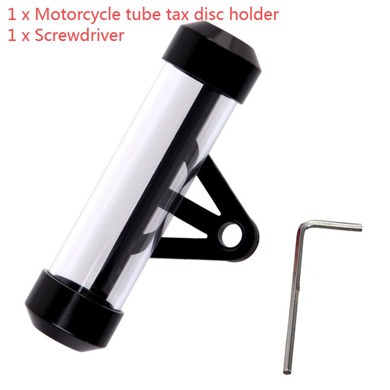 Motorcycle Tube Tax Disc Cylindrical Holder Frame with Screwdriver Waterproof Motorbike License Holder Motorcycle Accessories
