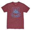 WEST HAM UNITED Maglietta a Tri-Blend con Stemma Vintage - Bordeaux - Maglietta Unisex 1863FC