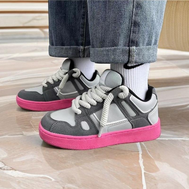 Dragon Fruit Student Warm Cotton Shoes Contrasting Color Foundation Bread Sports Shoes Men's Platform Skateboard Shoes Autumn and Winter