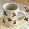 Cană de cafea din ceramică cu urs de desene animate Cana cu urs de ciocolată Ceai de cafea retro pentru fete Ceai de după-amiază Cana drăguță din ceramică căni de cafea drăguțe