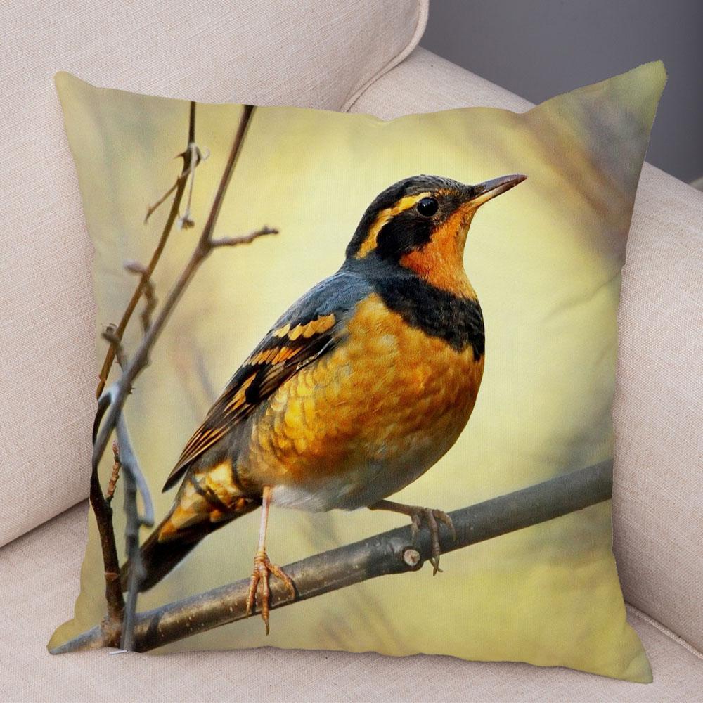 

Диван Главная Автомобильная наволочка Красочный цветок птица украшение милый чехол для подушки с дикой природой 40x40cm