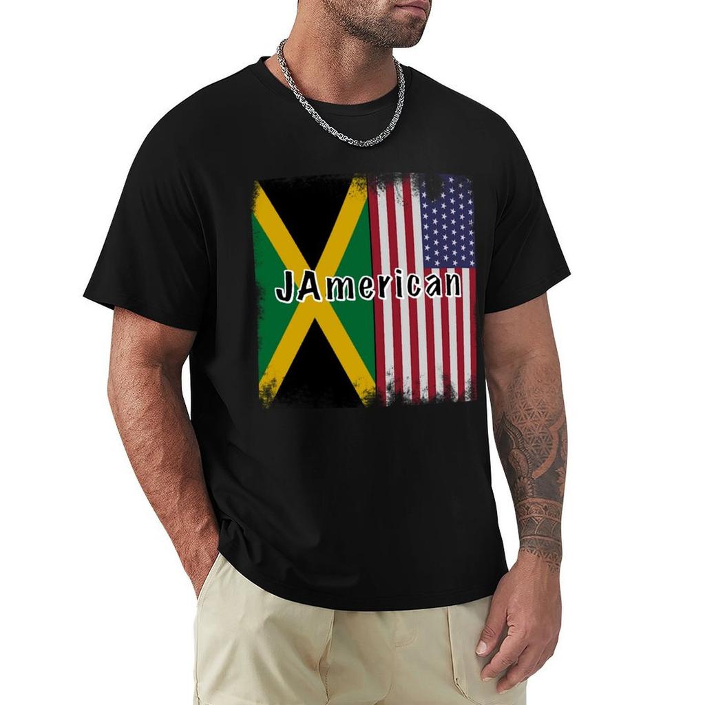 Jamerican Flag Jamaican Roots and American Flag Jamerican TShirt Holiday Simple Tee Shirt