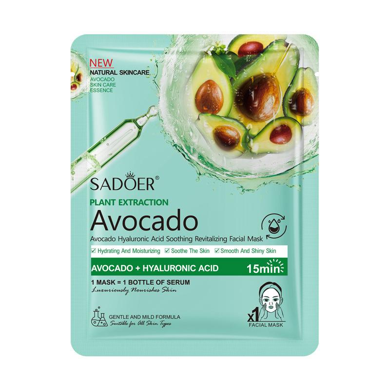 Sadoer Avocado Hyaluronic Acid Soothing Rejuvenating Mask, Hydrating, Moisturizing and Moisturizing Skin Mask