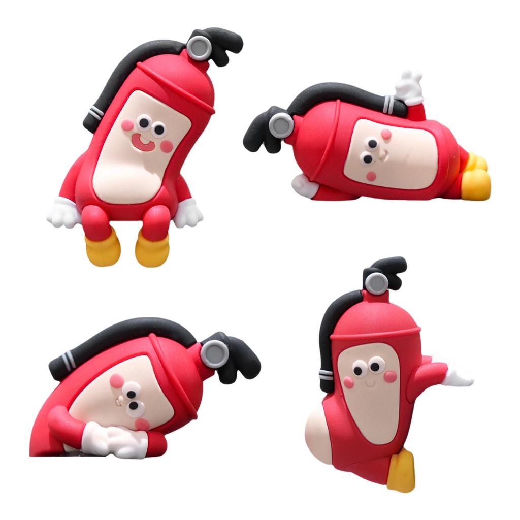 4Pcs Computer Monitor Decor Figurines Reusable Car Dashboard Ornaments Multi-Purpose Small Display Statues Gift for Friends