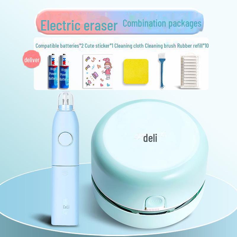 Deli Desktop Vacuum Cleaner for Eraser and Pencil Shavings, Keyboard Dust, and Student Desk Cleaning