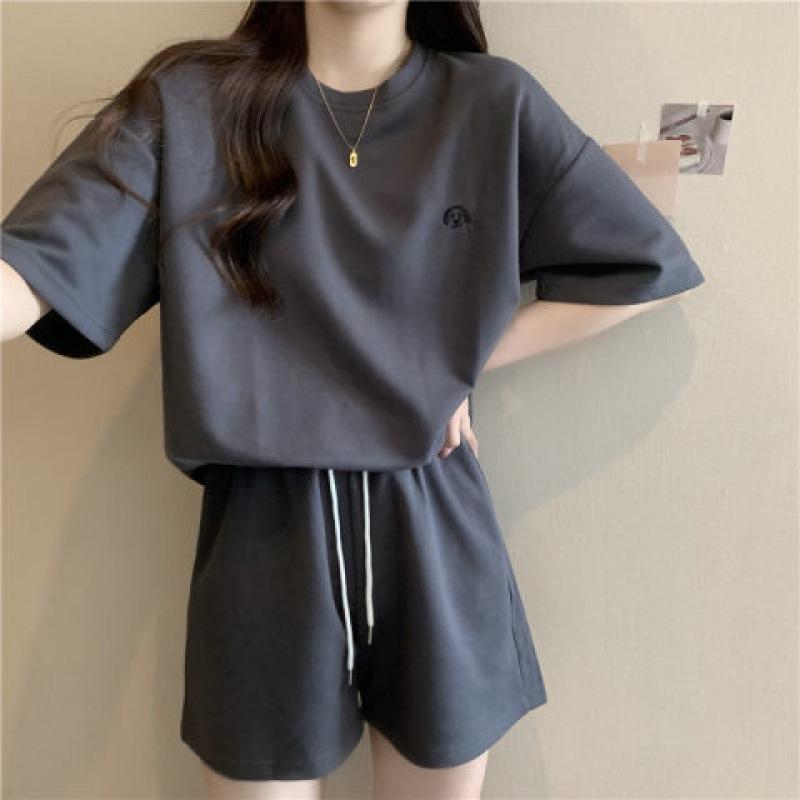 Sports Suit Shirt Shorts Suit Women's Summer Short-sleeved Two-piece Set