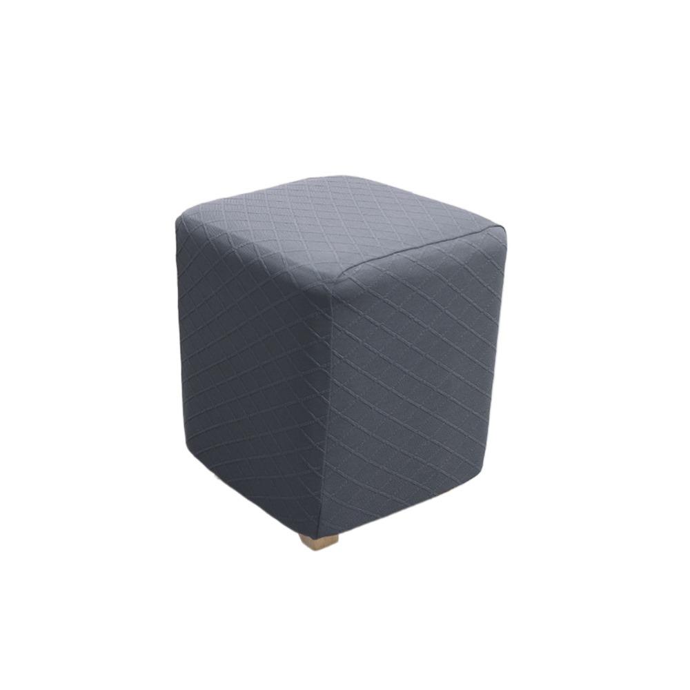 

T-Shape Square Stool Cover Elastic Footrest Slipcover Durable Pouf Stool Cover Home Decor темно-сірий колір