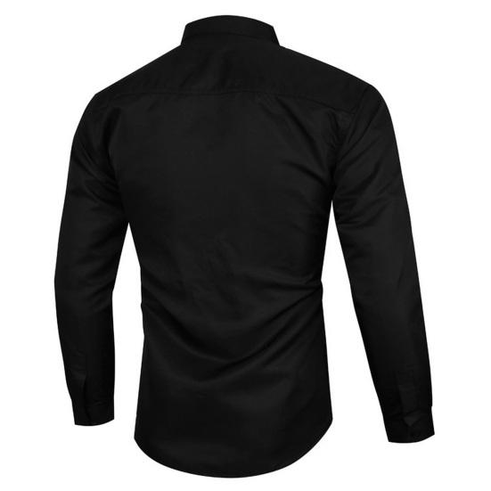 Cămașă de toamnă de primăvară pentru bărbați, cu mânecă lungă, de culoare uni, la un singur piept, cu nasturi, cardigan, slim fit, moale, respirabil, formal, stil de afaceri, top de birou pentru bărbați