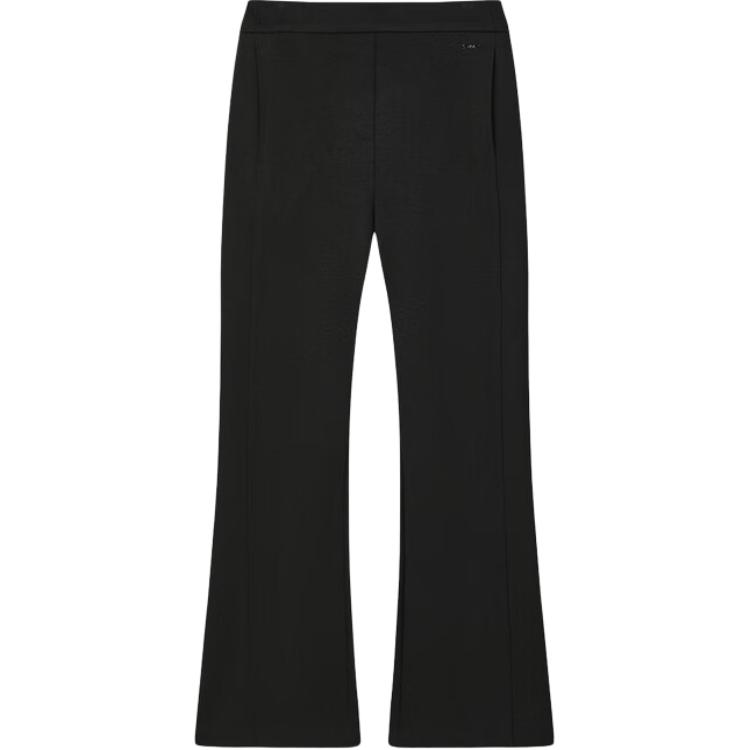 Fila White Series Fashion Simple Solid Color Mid Waist Flared Loose Wide Leg Casual Pants Women Pants Black F11W443601F-BK