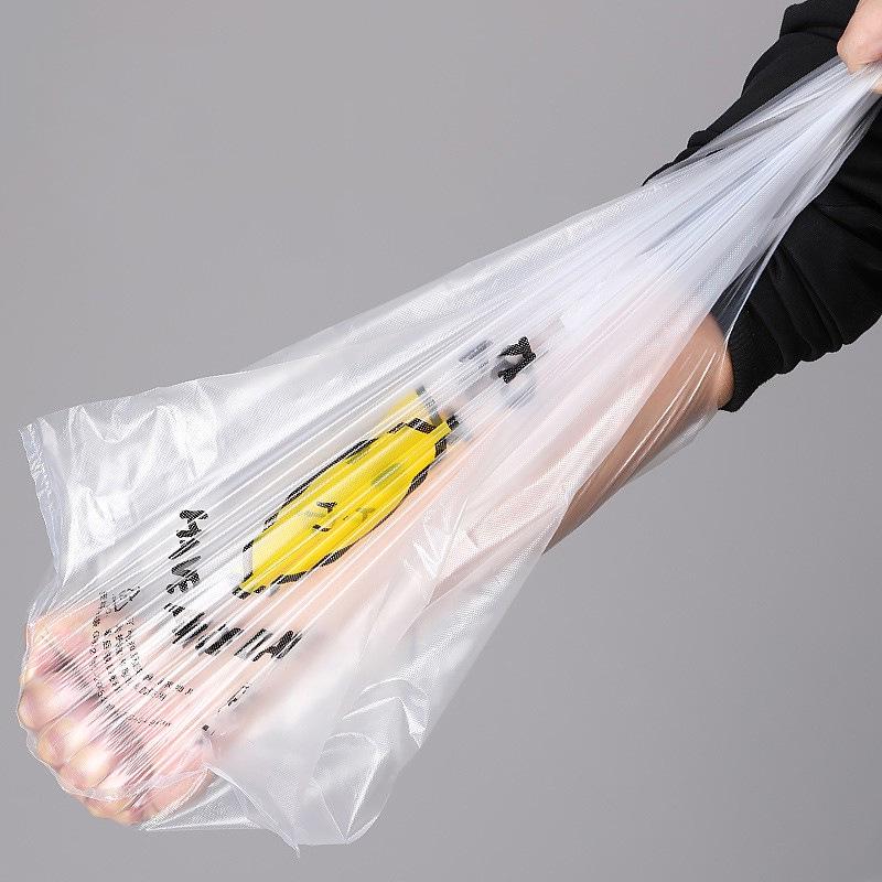 Thickened Transparent Smiley Face Tote: Convenient Disposable Supermarket Bag for Takeaway