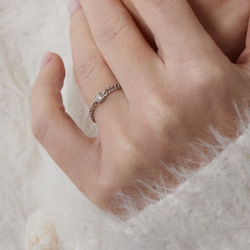 MERRYMOTIVE Holy twinkle chain ring (2colors)