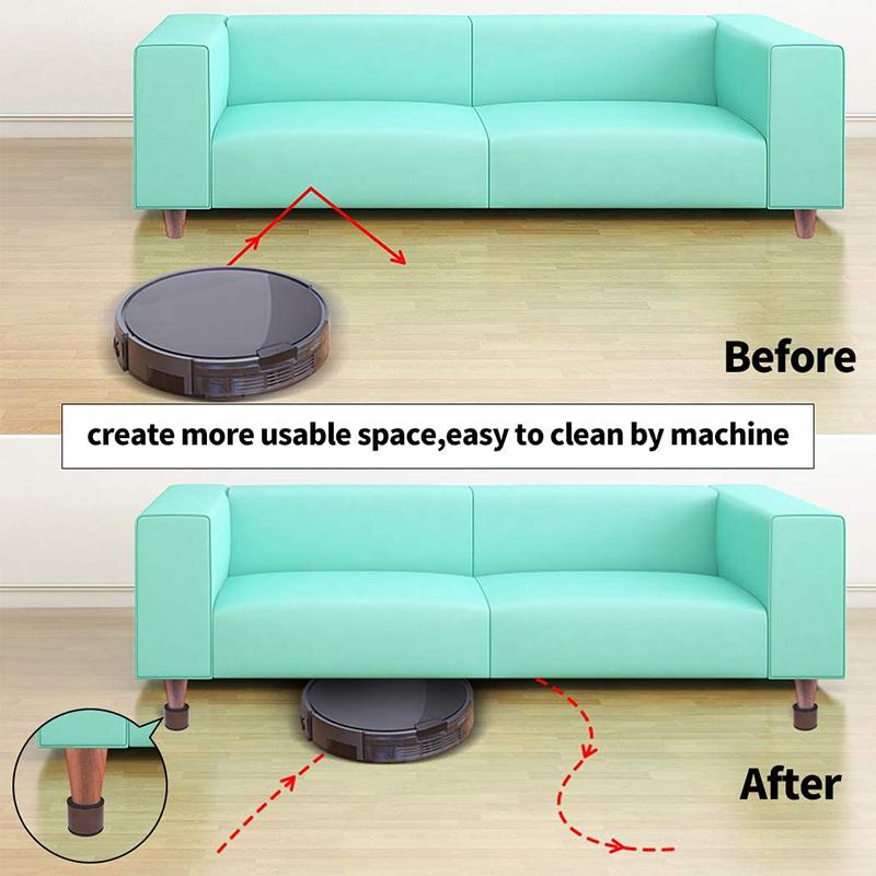 4PCS Carbon Steel Furniture Riser Beg Leg Raiser Adds Height To Heavy Furniture Round Square Sofa Chair Table Feet Riser Black