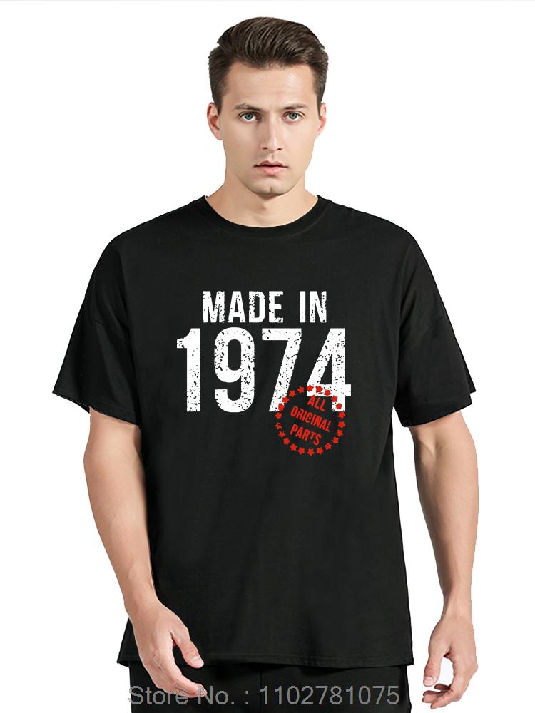 Born In Vintage 1974 Oversized T-shirt Limited Edition Cassette Men Clothing Vintage Cotton Tshirt Funny Tees Fitness T Shirt