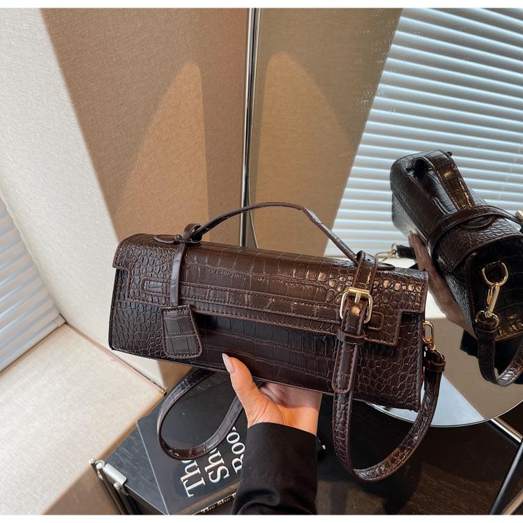 

Модная сумка-багет, лидер продаж, новая весенне-летняя сумка-клатч высокой текстуры, сумка через плечо с одним плечевым ремнем, женская