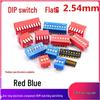 2.54mm Red/Blue DIP Switch, 2-10 Position Flat Lever Toggle Encoder