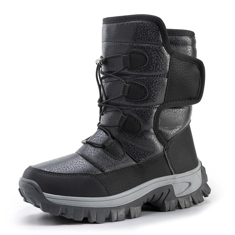 Classic Fashion Outdoor Anti-slip Warm Snow Shoes Men's Winter Snow Boots with Lining, High-top Men's Shoes, Large Size Boots,