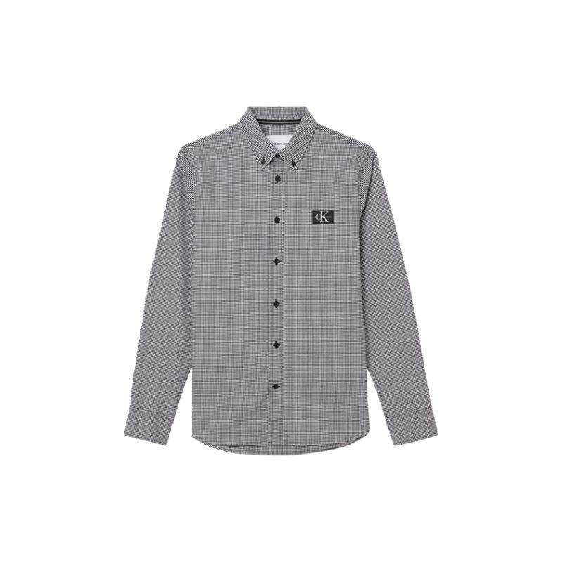 

Calvin Klein Plaid Collar Long Sleeve Shirt Men shirts Gray J30J321989 L