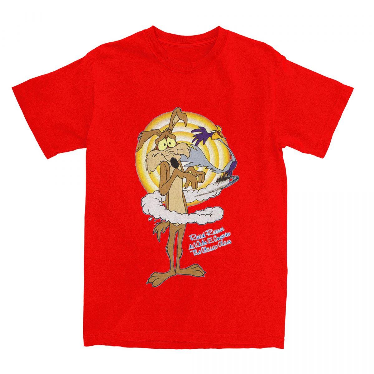 

Ретро Новая серия Roadrunner Wile E Coyote Футболки Мужские Хлопок Короткий Рукав Круглый Вырез Летний Топ Футболка S