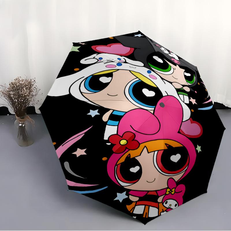 1pc Powerpuff Umbrella, Sun Protection, And UV Shielding. It Has Eight Sturdy Ribs for Outdoor Use And Perfect As a Holiday Gift