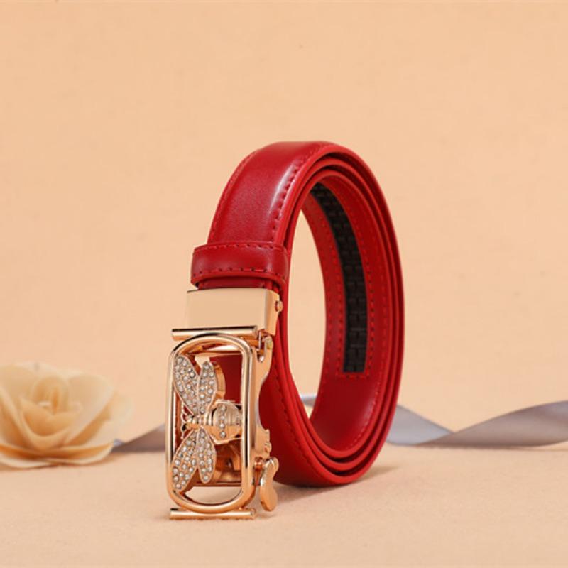 Casual Animal Type Diamond Embedded Women's Leather Belt Genuine Leather Versatile Waist Belt for Skirts and Pants Decorative