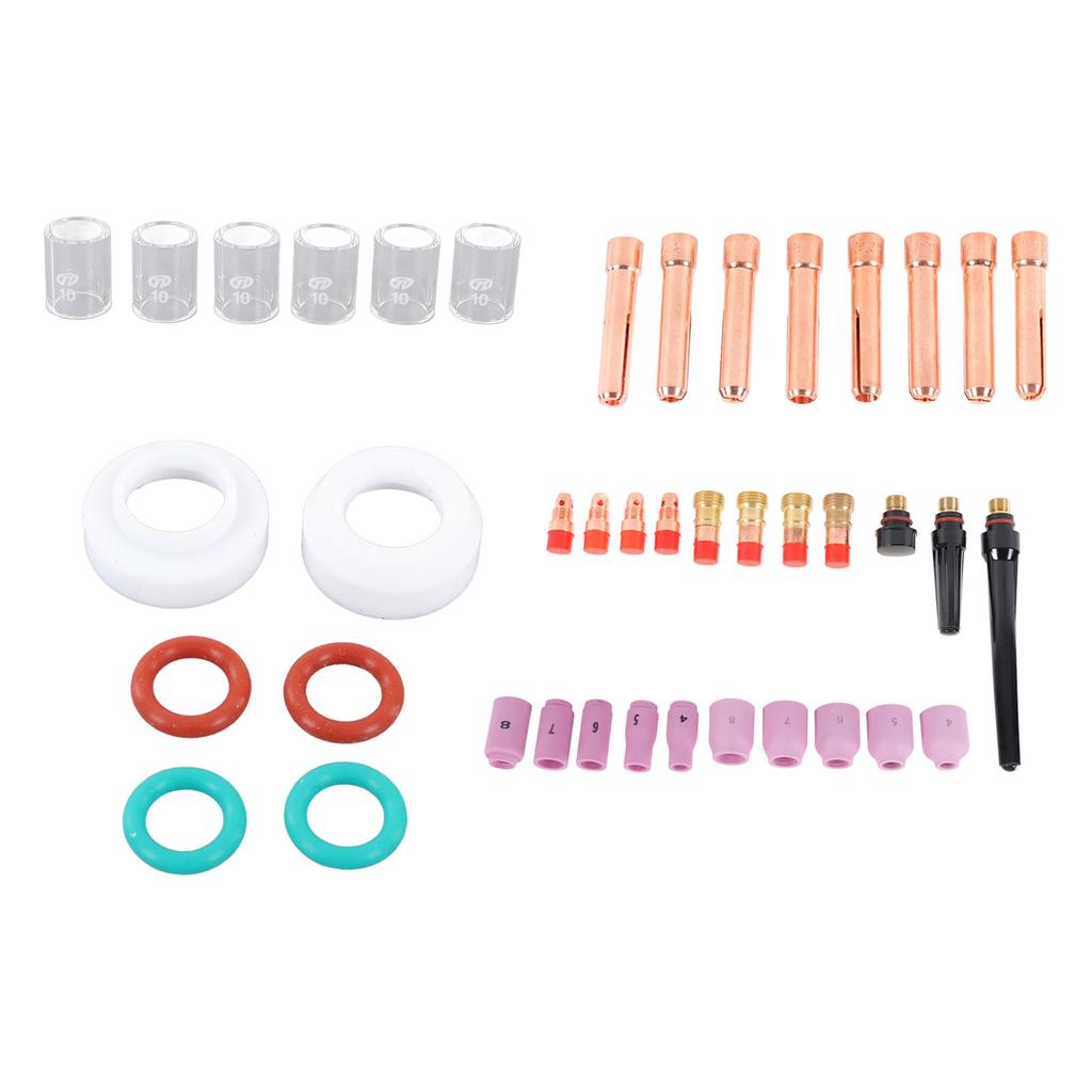 Set 55 buc. Consumabile pentru sudare TIG Duză ceramică Cupă din sticlă rezistentă la căldură Torță pentru sudare TIG