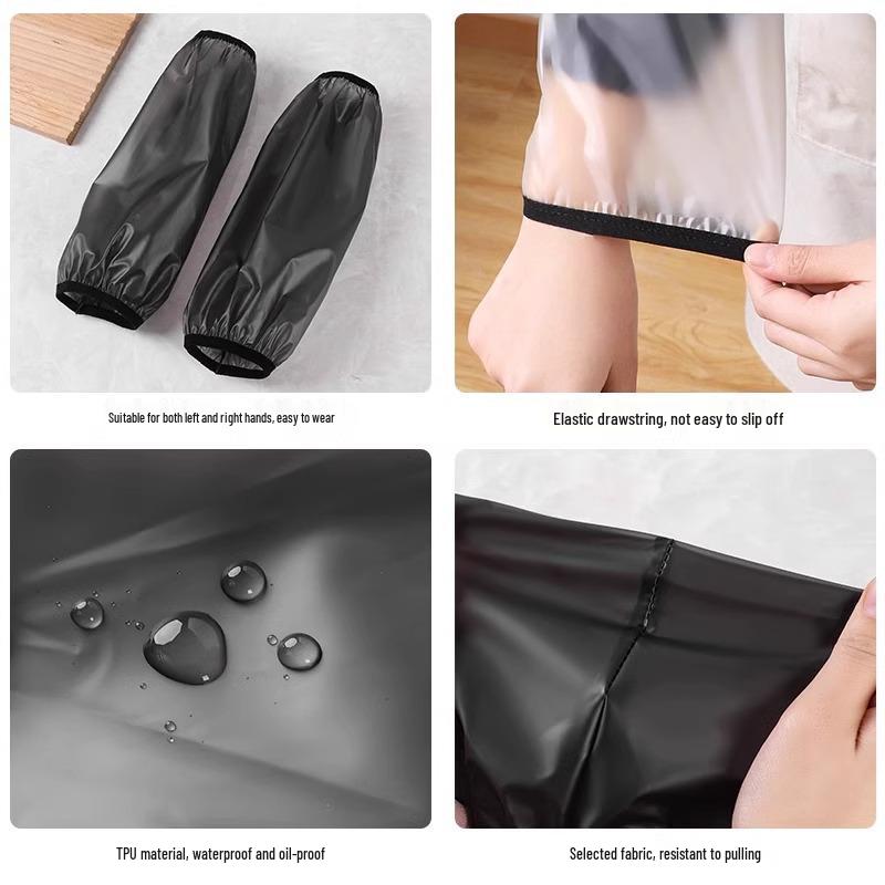 Men's and Women's Waterproof Leather Anti-Dirty Oversleeves - Durable Cuffs for Autumn/Winter Kitchen Use