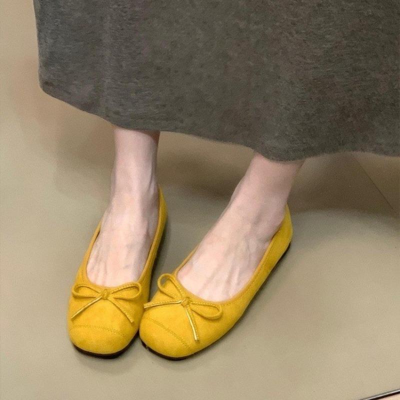 Retro Ladyshoes Lady Doudou Shoes Women's Summer New Gentle Bow Round Head Shallow Mouth Single Shoes Tide