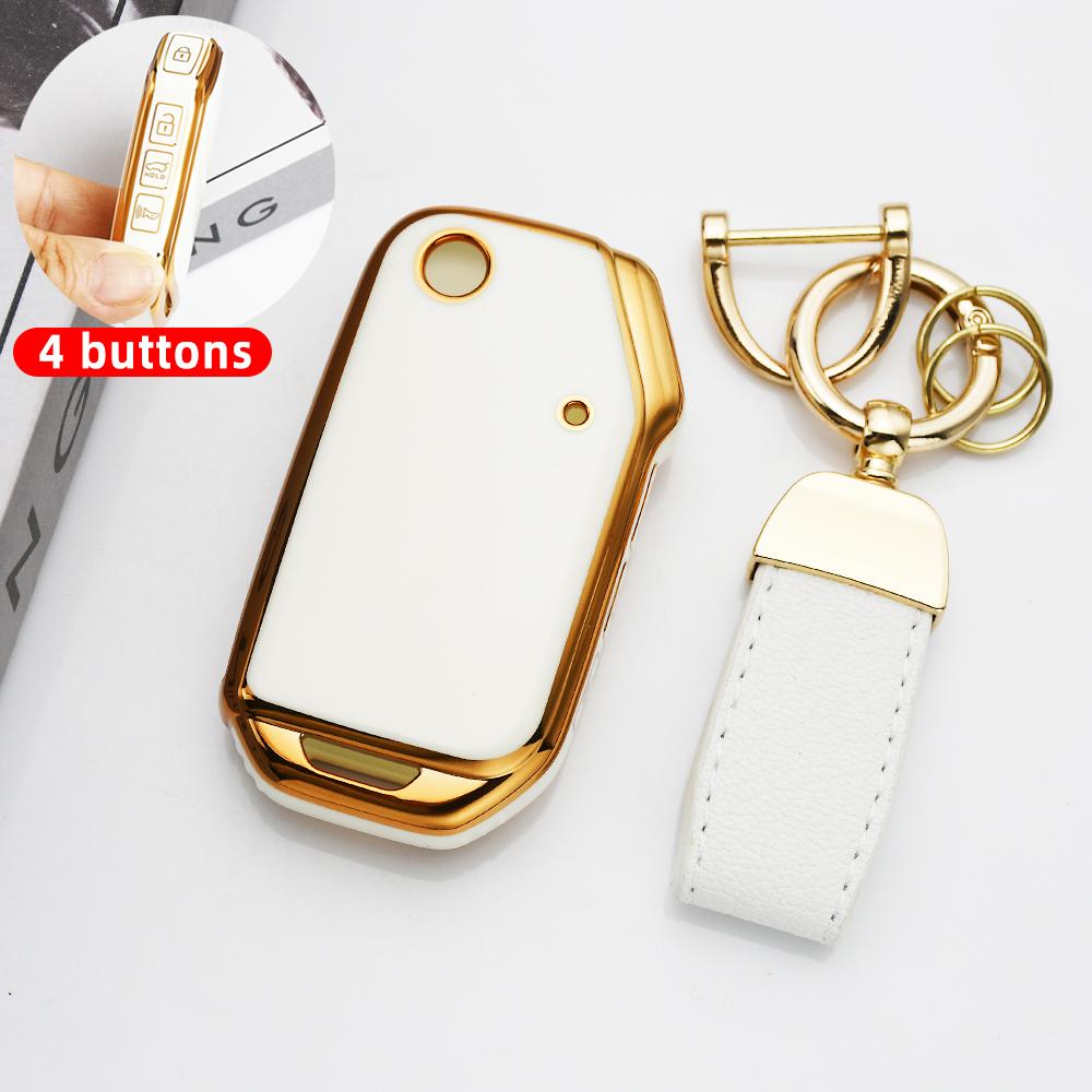 Gold Edge Tpu Car Key Case Cover Auto Shell Fob For Kia Sportage  Sorento Ceed  Cd Forte Cerato  K3 Gt Seltos