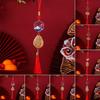 Chinese New Year Decoration Mini Golden Hollow Lantern Ornament Lucky Hanging Tassel Pendant for Fortune Wealth Success Home Kitchen Bonsai Tree Car