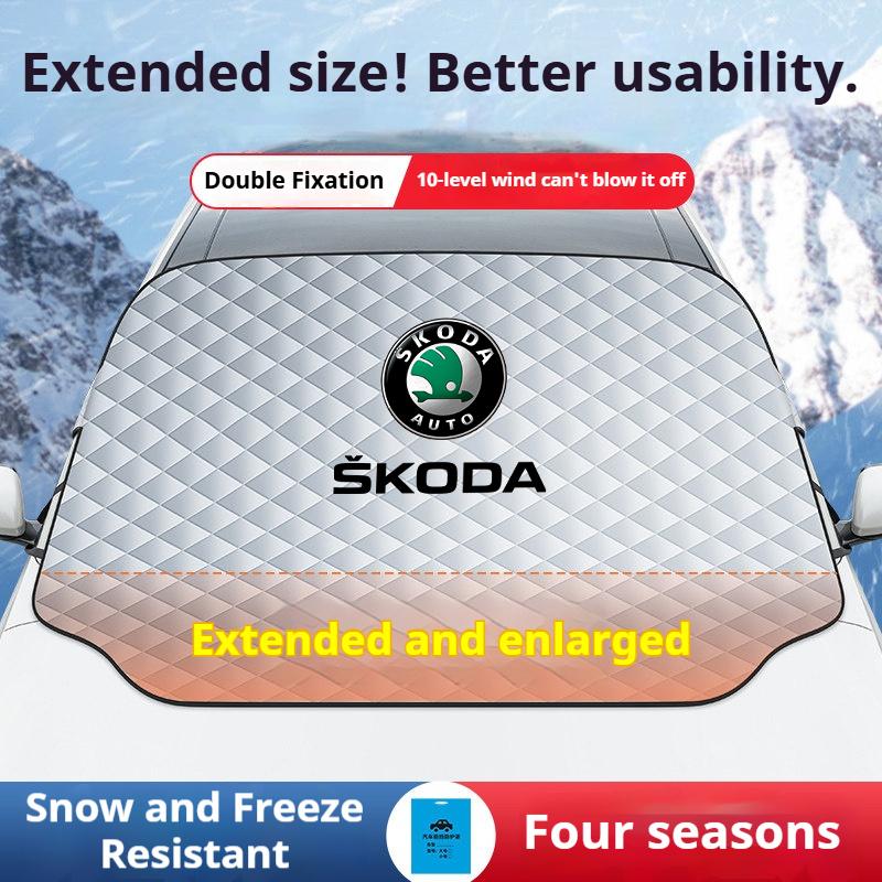 ABC3 Car Windshield Snow Cover Protection Front Window Frostproof Sun Shade Suitable for Skoda Rapid Kodiaya Kroya Dust Cover