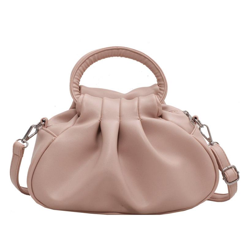 A Versatile Retro Solid-color Cloud Pleated Bag A Single-shoulder Crossbody Bag Under The Armpit