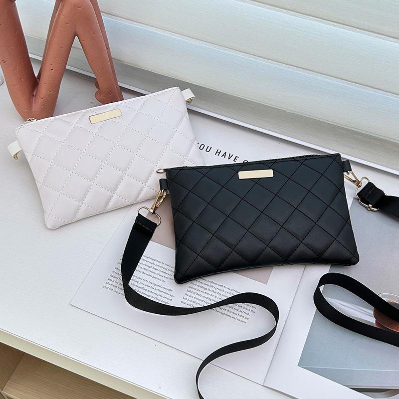 Geantă Mini Crossbody Casual pentru Femei - Design Versatil cu Grilaj Diamant Brodat pentru Telefon